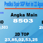 Prediksi Syair SGP Hari ini 22 Agustus 2023