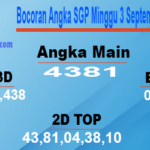 Bocoran Angka SGP Minggu 3 September 2023